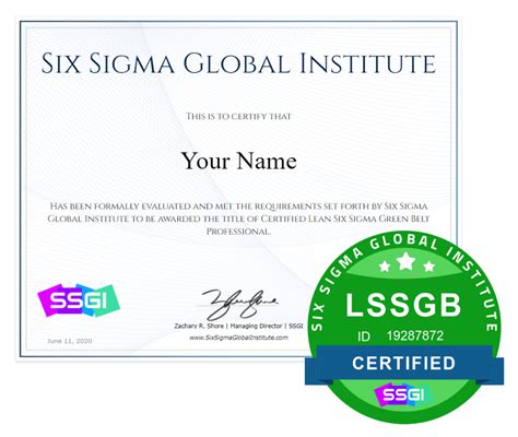 six sigma certification official website